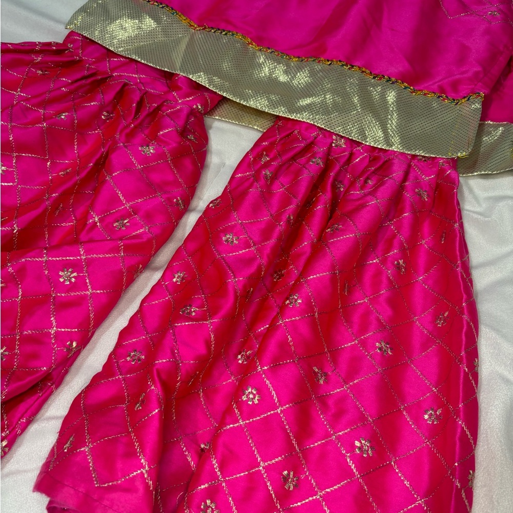 Pink Traditional Outfit for girls shirt and gharara perfect for festive season